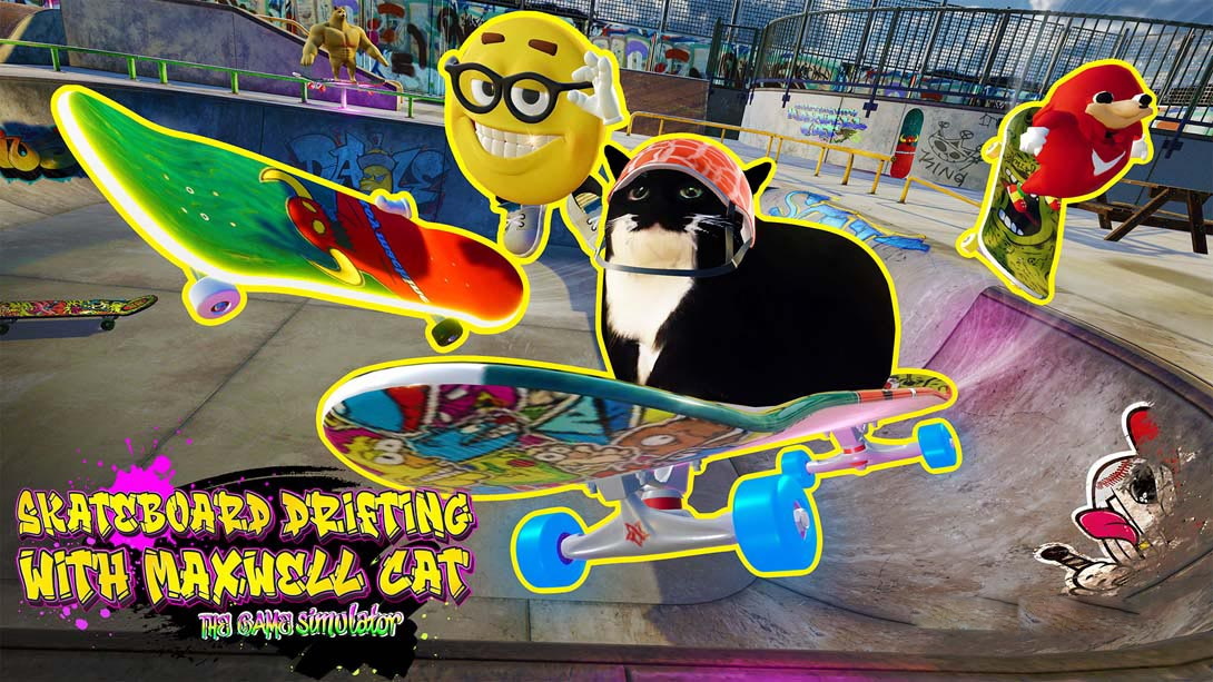 [Switch游戏]滑板漂流与麦克斯韦猫:游戏模拟器 Skateboard Drifting with Maxwell Cat: The Game Simulator-梦境潮玩
