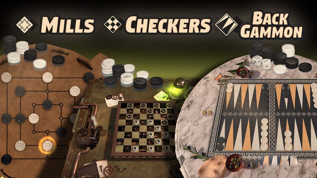 [Switch游戏]三合一游戏收藏双陆棋+跳棋+米尔斯 .Backgammon + Checkers + Mills-梦境潮玩